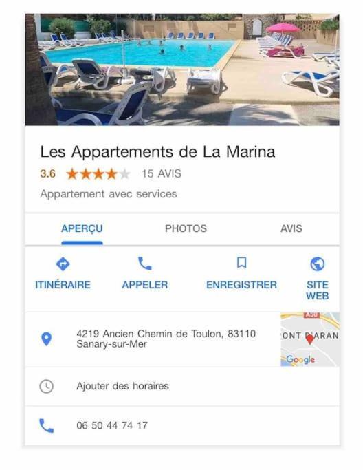 Les Appartements De La Marina Санари-сюр-Мер Экстерьер фото